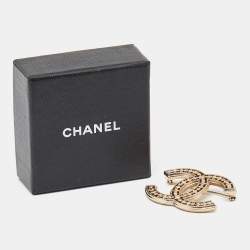 Chanel CC Gold Tone Brooch