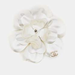 Chanel Camelia Resin Two Tone Brooch