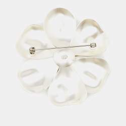 Chanel Camelia Resin Two Tone Brooch