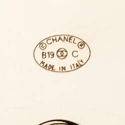 Pre Owned Chanel CC Crystal Resin Gold Tone Brooch