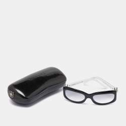Pre Owned Chanel Black/Grey Gradient 5127 Camelia CC Logo Rectangle Sunglasses