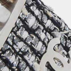 Chanel CC Fabric Charm Silver Tone Chain Belt