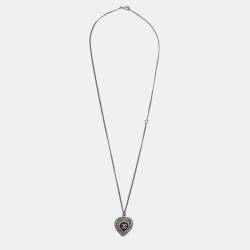 Pre Owned Chanel CC Enamel Faux Pearl Two Tone Necklace