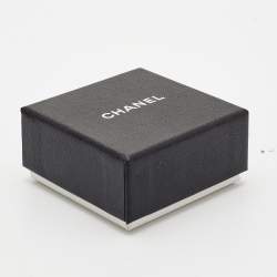 Pre Owned Chanel CC Enamel Gold Tone Ring Size 52