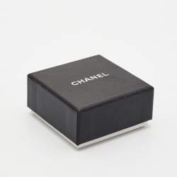 Pre Owned Chanel CC Enamel Gold Tone Earrings