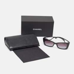 Chanel Black Gradient CC Rectangle Sunglasses