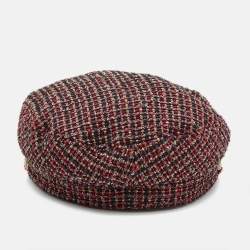Pre Owned Chanel Multicolor Tweed Newsboy Cap S