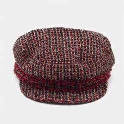 Pre Owned Chanel Multicolor Tweed Newsboy Cap S