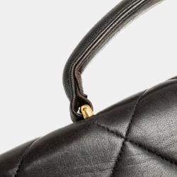 Chanel Black Quilted Lambskin Leather Flap Briefcase Bag