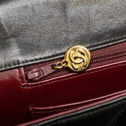 Chanel Black CC Quilted Lambskin Double Sided Flap