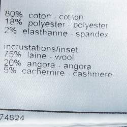 Pre Owned Chanel Black Denim & Wool Pencil Skirt M