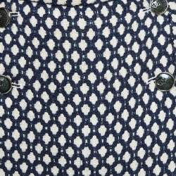 Chanel Navy Blue Patterned Tweed Blazer & Skirt Set L