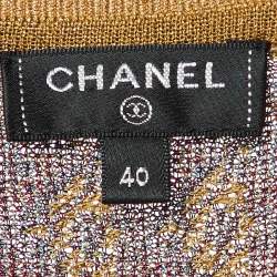 Chanel Multicolor Lurex Knit Full Sleeves Maxi Dress M