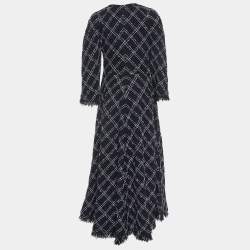 Chanel Black Tweed Wool Blend Maxi Dress L