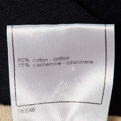 Chanel Black Knit Contrast Trim Long Cardigan S