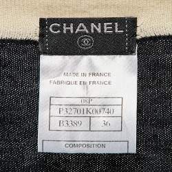 Chanel Black Knit Contrast Trim Long Cardigan S