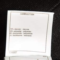 Chanel Black Metallic Lurex Knit Button Front Shift Dress M
