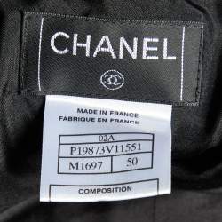 Pre Owned Chanel Black Tweed Knee Length Skirt XXL