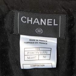Pre Owned Chanel Black Tweed Knee Length Skirt XXL