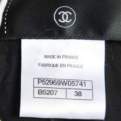 Chanel Navy Blue Silk & Cotton Button Front Jacket M