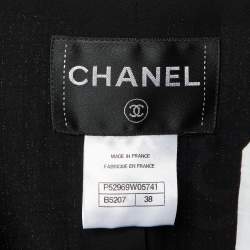 Chanel Navy Blue Silk & Cotton Button Front Jacket M