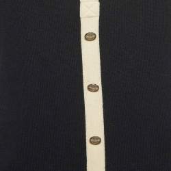 Pre Owned Chanel Black Cotton Knit Button Detail Tank Top S