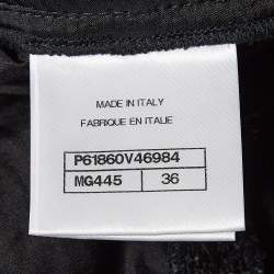 Chanel Black Tweed Lurex Side Trim Capri Pants S