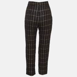 Chanel Black Tweed Lurex Side Trim Capri Pants S