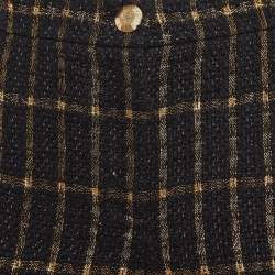 Chanel Black Tweed Lurex Side Trim Capri Pants S