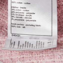 Chanel Black/Pink CC Stripe Cotton Tweed Trim Jacket S