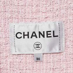 Chanel Black/Pink CC Stripe Cotton Tweed Trim Jacket S