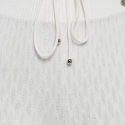 Chanel White Sheer Patterned Knit Harem Pants S