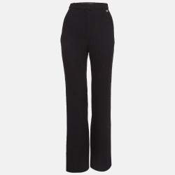 Chanel Black Wool Tweed Trousers S