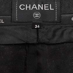 Chanel Black Wool Tweed Trousers S