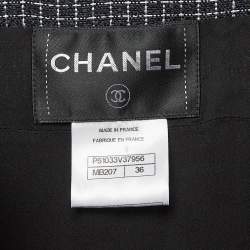 Chanel Black Checkered Cotton Midi Dress S