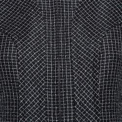 Chanel Black Checkered Cotton Midi Dress S