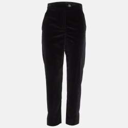 Chanel Black Velvet Button Detail Pants S