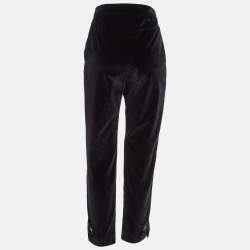 Chanel Black Velvet Button Detail Pants S