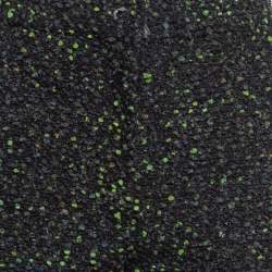 Pre Owned Chanel Black/Green Tweed Logo Badge Detail Trousers S