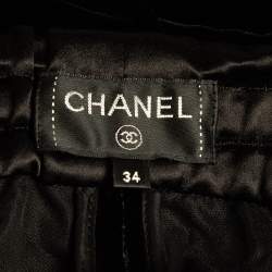 Pre Owned Chanel Black Velvet Loose Fit Trousers S