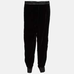 Pre Owned Chanel Black Velvet Loose Fit Trousers S