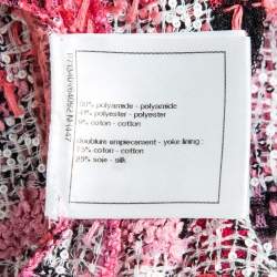 Pre Owned Chanel Pink Checkered and CC Interlock Tweed Jacket S