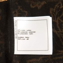 Pre Owned Chanel Brown/Black Floral Lace Skinny Pants S