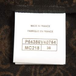 Pre Owned Chanel Brown/Black Floral Lace Skinny Pants S