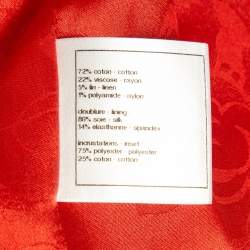 Chanel Red Tweed Button Detail Jacket M