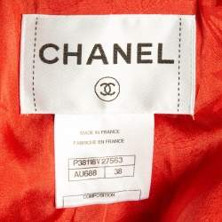 Chanel Red Tweed Button Detail Jacket M