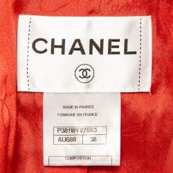 Chanel Red Tweed Button Detail Jacket M