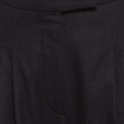 Chanel Black Wool Wide Leg Trousers S