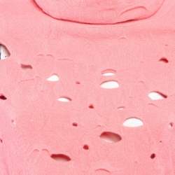 مملوكة مسبقًا Chanel Pink Ripped Wool Blend Cara Delevingne Crop Sweatshirt M