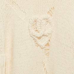 Chanel Cream Patterned Knit Pullover Sweater S